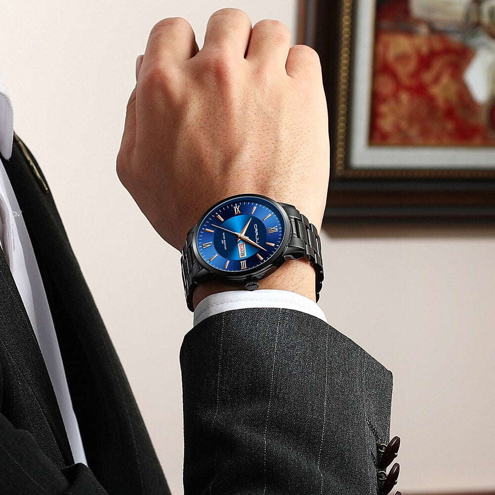 Men’s Stainless Steel Waterproof Sport Quartz Watch