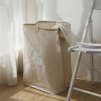 Foldable Cotton Linen Laundry Basket (Japanese Style)