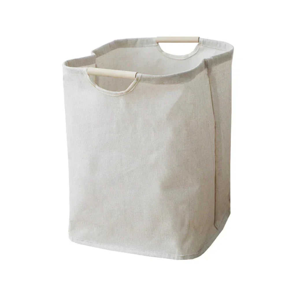 Foldable Cotton Linen Laundry Basket (Japanese Style)
