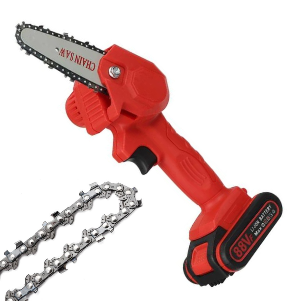 Electric Battery Chainsaw with 2 Rechargeable Batteries