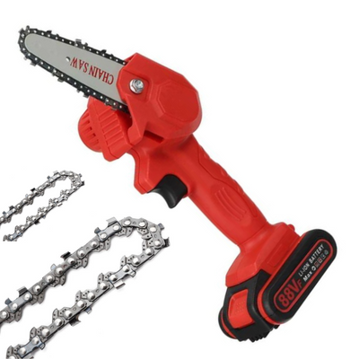 Electric Battery Chainsaw with 2 Rechargeable Batteries