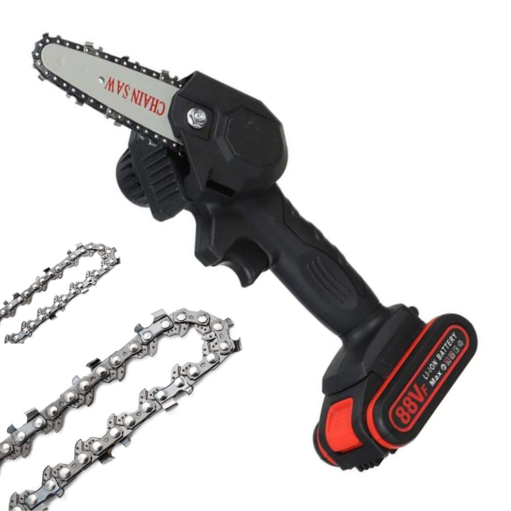 Electric Battery Chainsaw with 2 Rechargeable Batteries