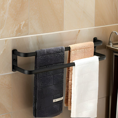 HangEase 3-Layer Wall Towel Rack – Black