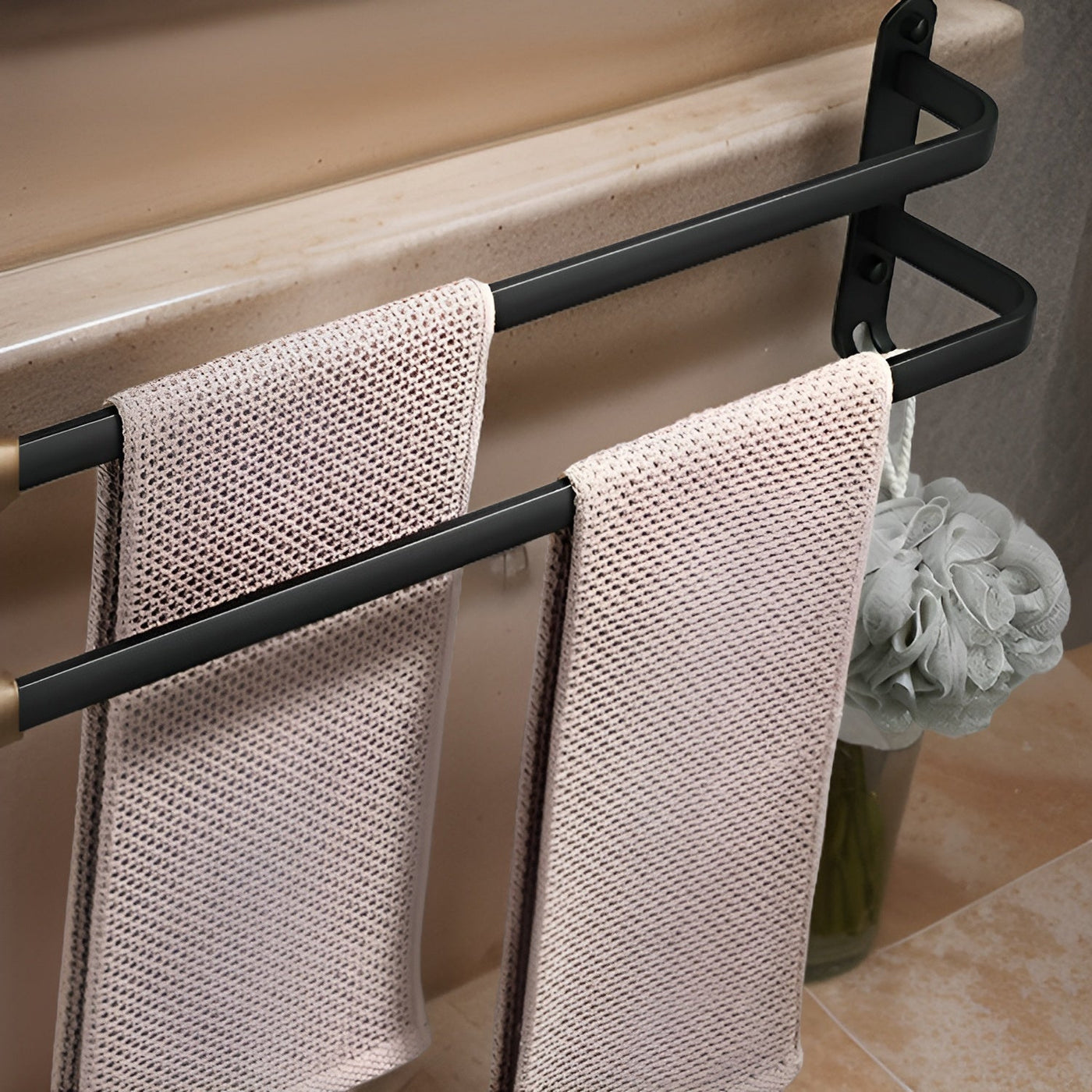 HangEase 3-Layer Wall Towel Rack – Black