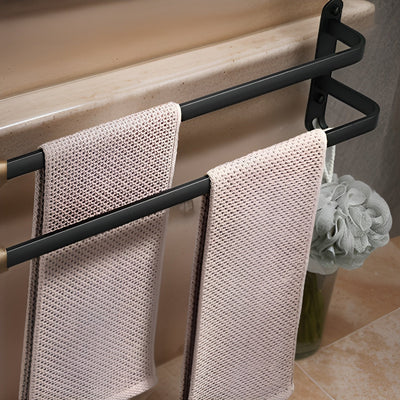HangEase 3-Layer Wall Towel Rack – Black