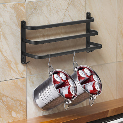 HangEase 3-Layer Wall Towel Rack – Black