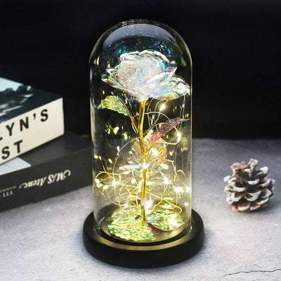 Eternal Rose in Glass Dome with LED Lights