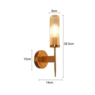 Stainless Steel Wall Lamp with Glass Shade