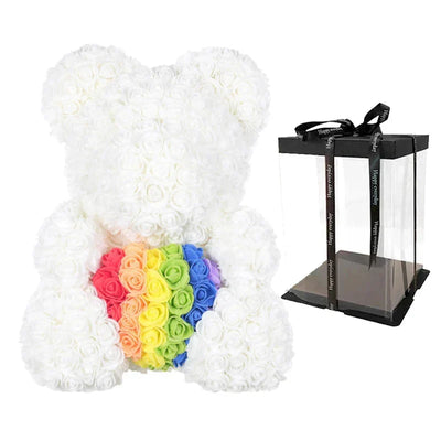 Rose Teddy Bear with Handmade Foam Roses – 40cm
