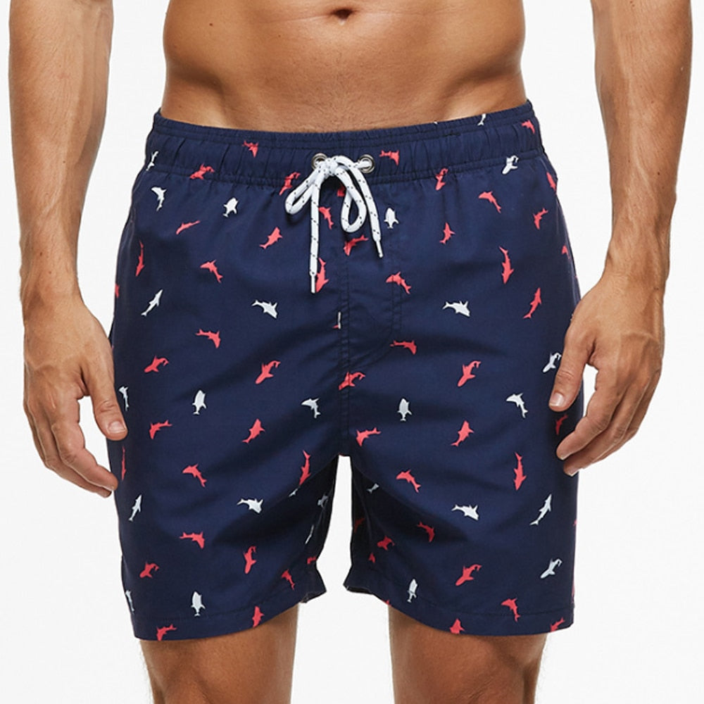 Men’s Quick-Dry Swim Shorts with Adjustable Drawstring Waist