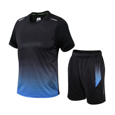 Men’s Gradient Sportswear Set Breathable Quick-Dry Two-Piece