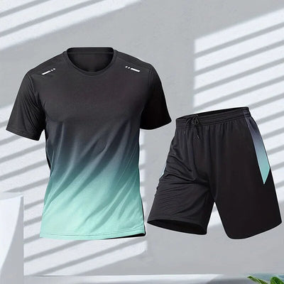 Men’s Gradient Sportswear Set Breathable Quick-Dry Two-Piece