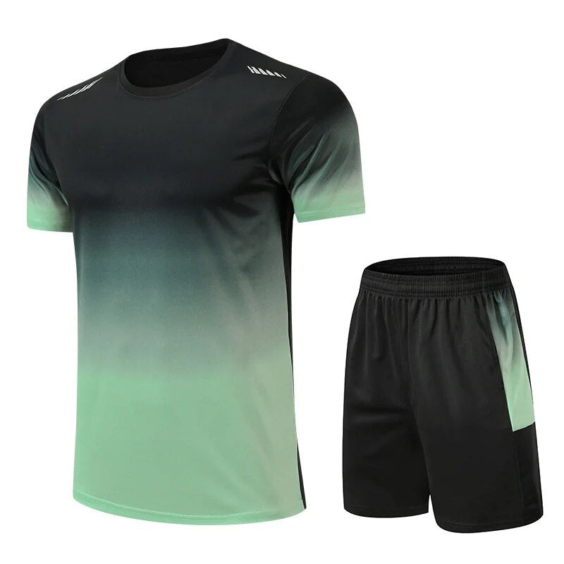 Men’s Gradient Sportswear Set Breathable Quick-Dry Two-Piece