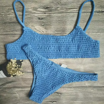 Women’s Push-Up Padded Pleated Bikini Set for Beachwear