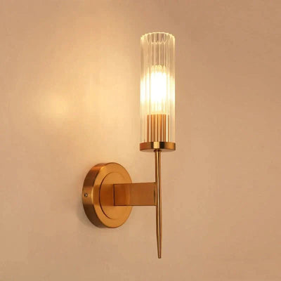 Stainless Steel Wall Lamp with Glass Shade