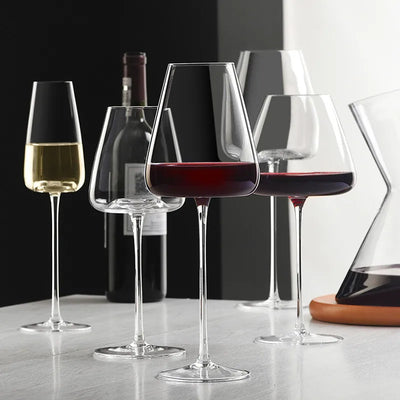 Handmade Crystal Wine & Champagne Glass Set – 2, 4, or 6 Pcs, 4 Sizes