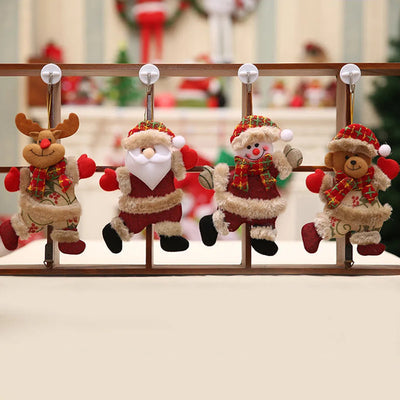 Set of 4 Christmas Tree Ornaments with Santa & Snowman