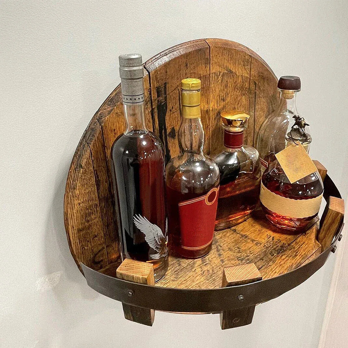 Handmade Wooden Wall Bottle Rack – 7 Bottles
