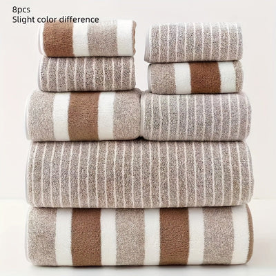 VeluSoft 8-Piece Coral Fleece Bath Towel Set