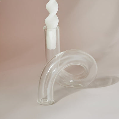 Glass Vase with Candle Holder for Elegant Home Decoration