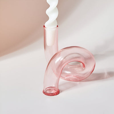 Glass Vase with Candle Holder for Elegant Home Decoration