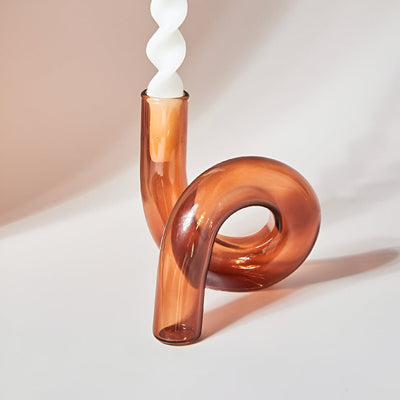 Glass Vase with Candle Holder for Elegant Home Decoration