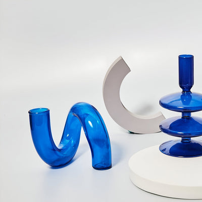 Glass Vase with Candle Holder for Elegant Home Decoration