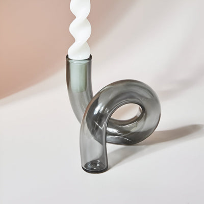 Glass Vase with Candle Holder for Elegant Home Decoration