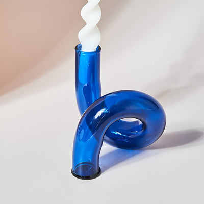 Glass Vase with Candle Holder for Elegant Home Decoration