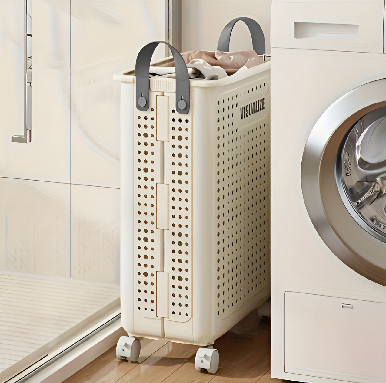 FoldaRoll Collapsible Laundry Basket – Wheeled Rolling Hamper