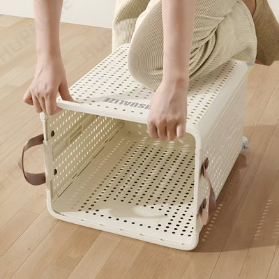 FoldaRoll Collapsible Laundry Basket – Wheeled Rolling Hamper