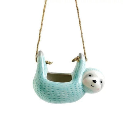 Handmade Ceramic Sloth Flower Pot for Small Plants