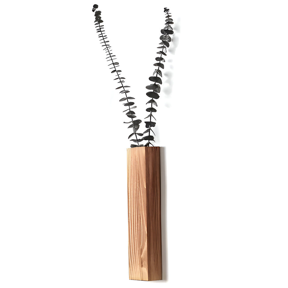 Wooden Wall Vase Rectangular Plant Shelf 30 cm