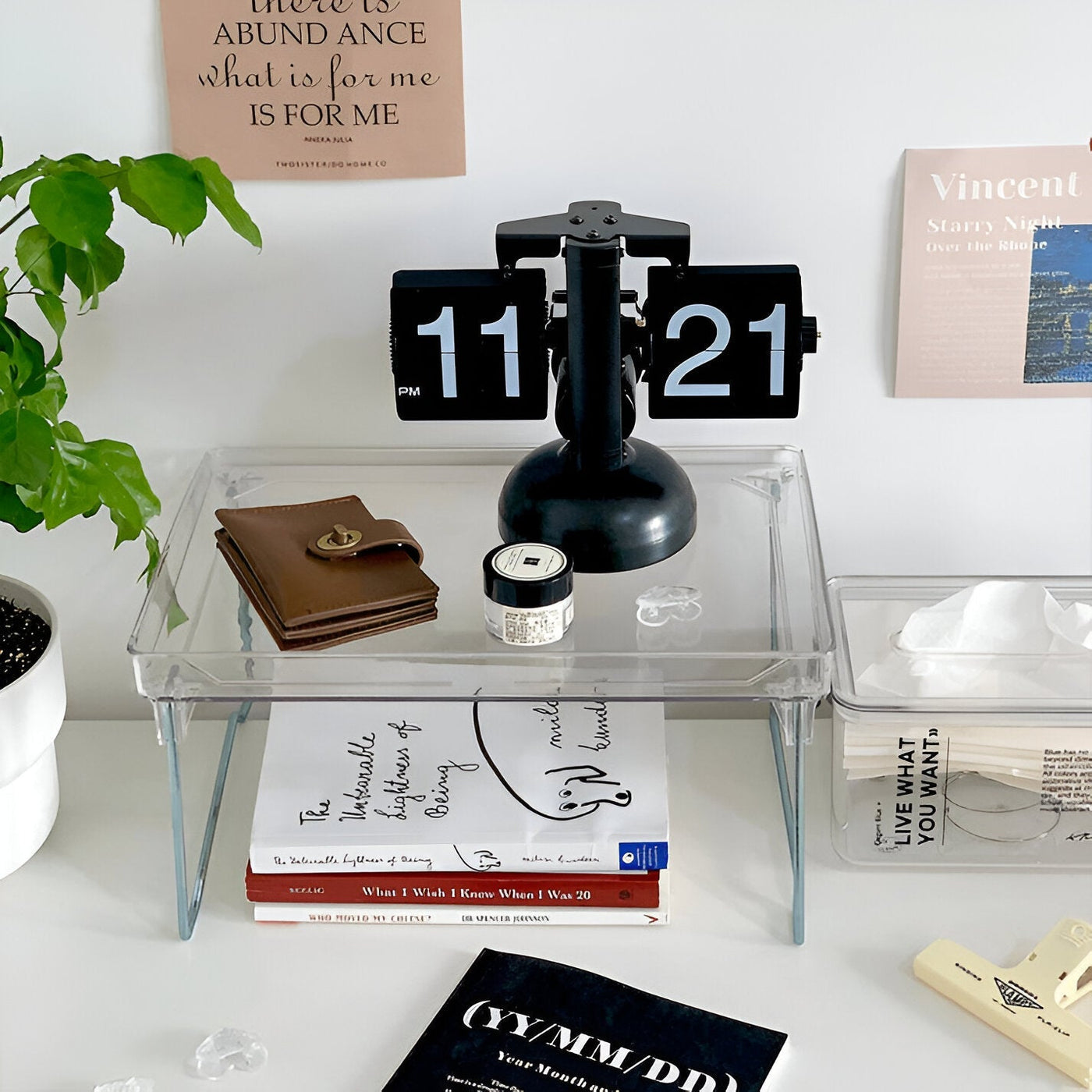 Minimalist Flip Clock Automatic Retro Desk Clock