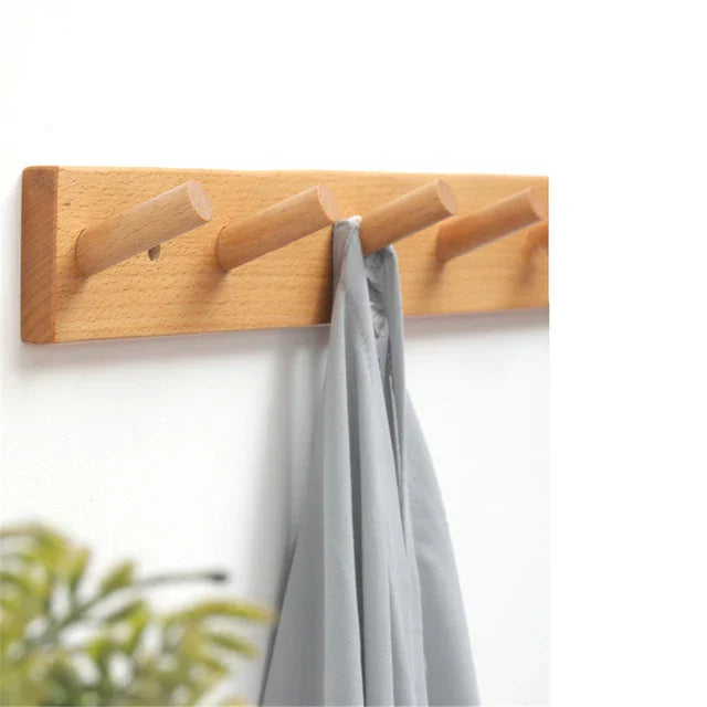 Wooden Wall Hook Rack for Coats & Accessories
