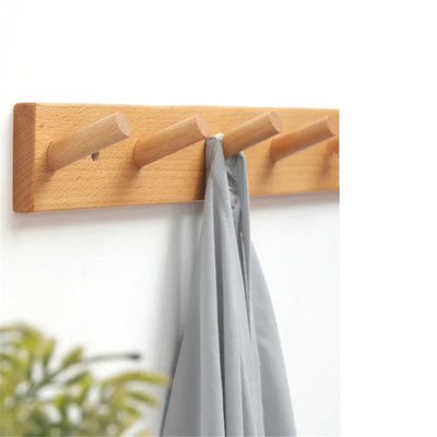 Wooden Wall Hook Rack for Coats & Accessories