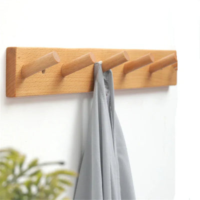 Wooden Wall Hook Rack for Coats & Accessories