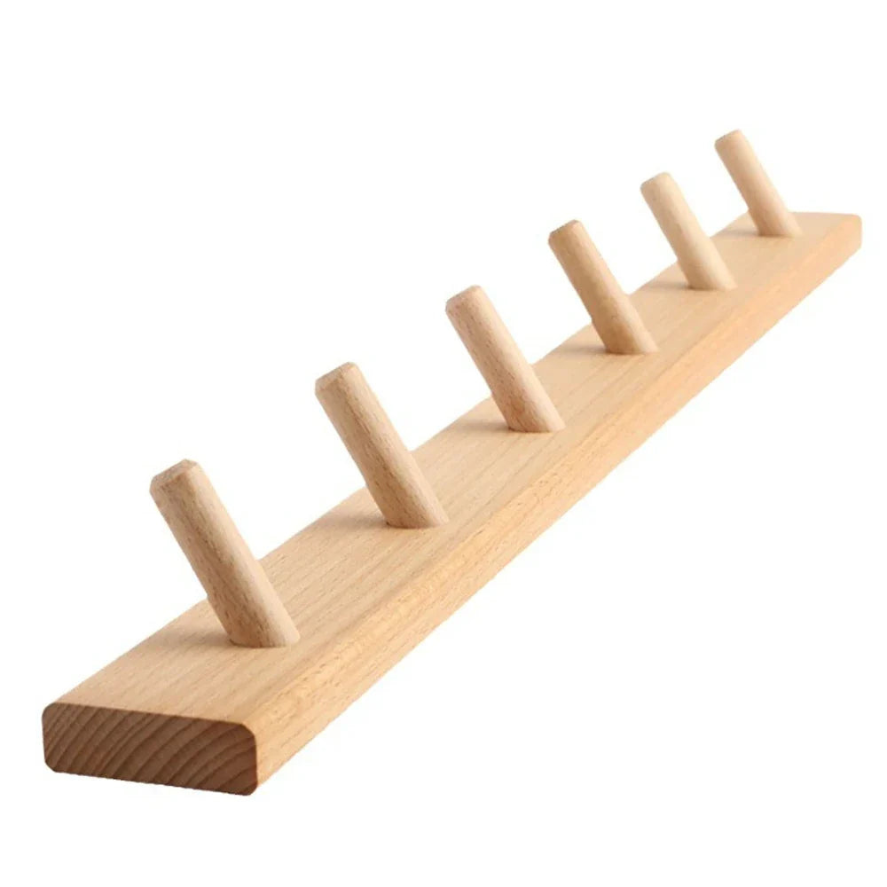 Wooden Wall Hook Rack for Coats & Accessories