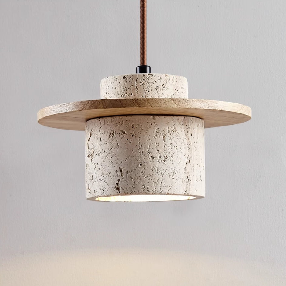 Travertine Hanging Light – Natural Stone Pendant Lamp