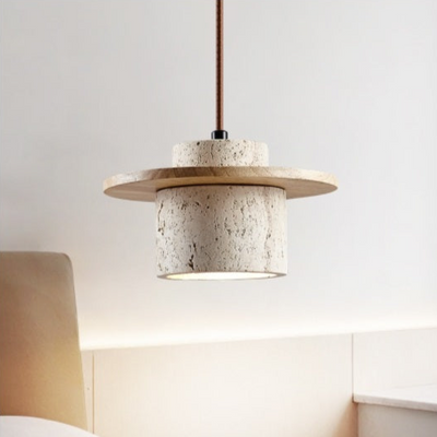 Travertine Hanging Light – Natural Stone Pendant Lamp