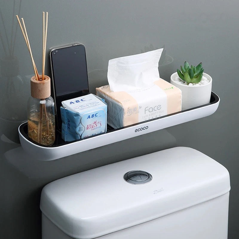 Wall-Mount Bathroom Organizer with Towel Rack