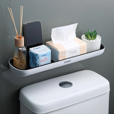 Wall-Mount Bathroom Organizer with Towel Rack