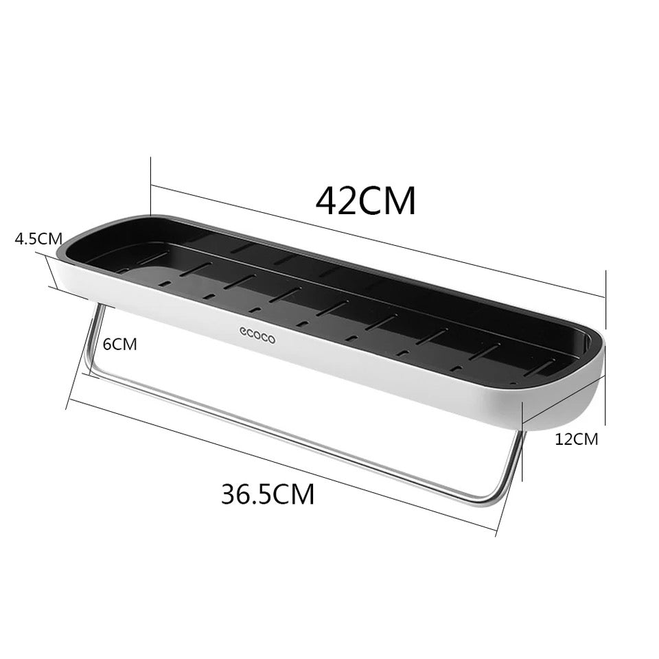 Wall-Mount Bathroom Organizer with Towel Rack
