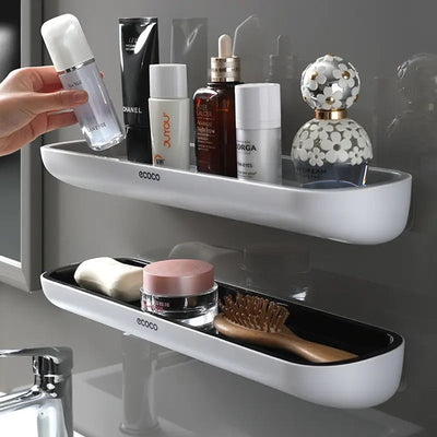 Wall-Mount Bathroom Organizer with Towel Rack