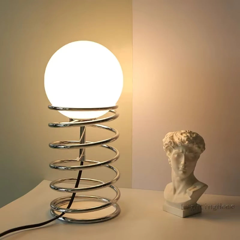 FrostOrb Bauhaus Table Lamp – Frosted Glass