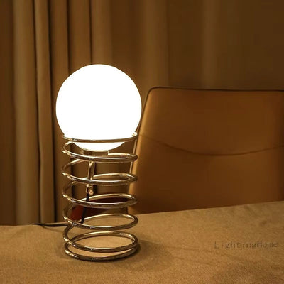 FrostOrb Bauhaus Table Lamp – Frosted Glass
