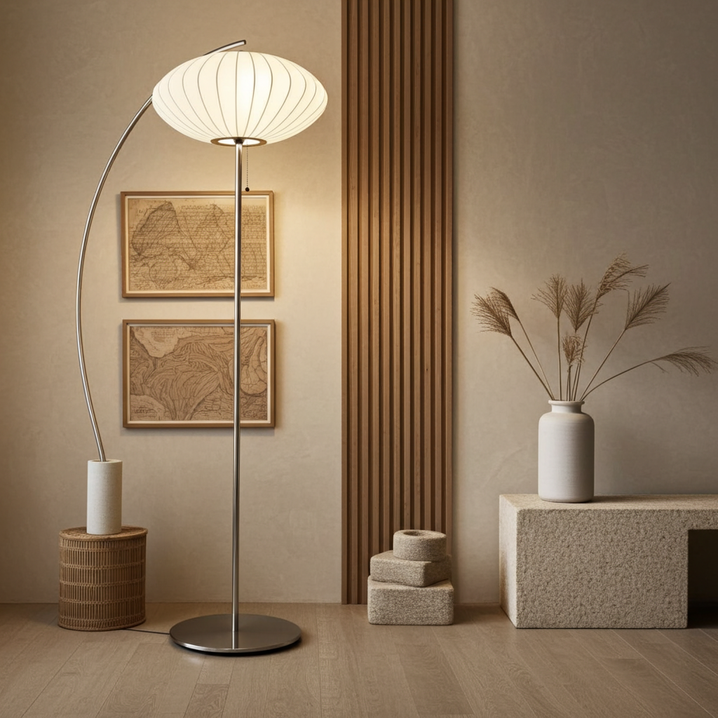 Silk Japanese Wabi-Sabi Chandelier Japandi Pendant Light