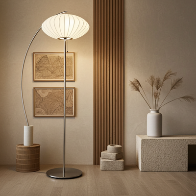 Silk Japanese Wabi-Sabi Chandelier Japandi Pendant Light