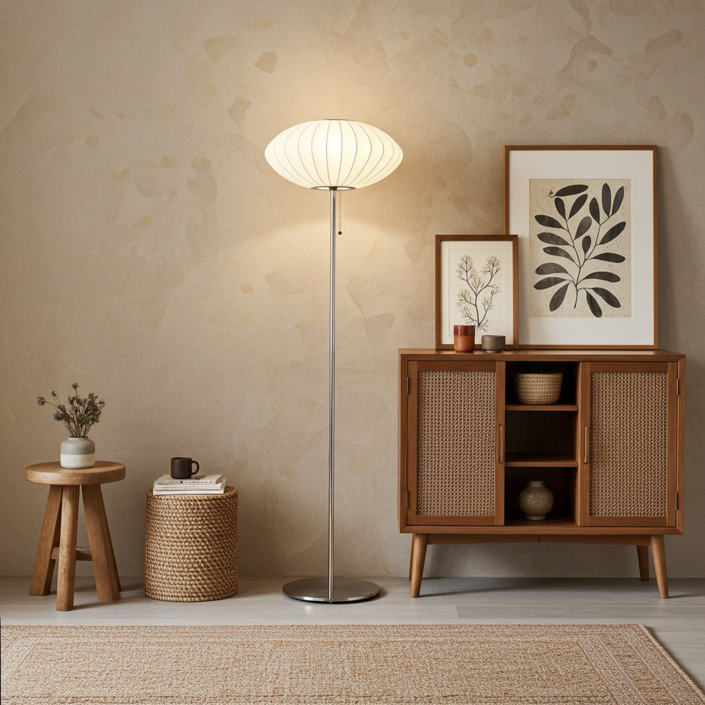 Silk Japanese Wabi-Sabi Chandelier Japandi Pendant Light