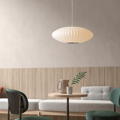 Silk Japanese Wabi-Sabi Chandelier Japandi Pendant Light